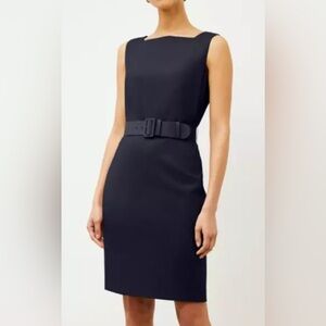 MM Lafleur The Cynthia Dress  Size 8 - Washable Wool Twill - Dark Blue NEW